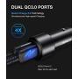JSAUX Car Charger Compatible for Samsung Galaxy S10/S9/S9 Plus/S8/S8 Plus/S20/Note 10/9/8, LG, Moto -3A Dual Quick Charge 3.0 Ports 36W Metal Fast USB Car Adapter with Type C Charging Cable Black