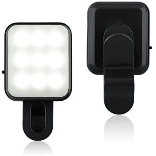 CHSMONB Mini LED Selfie Light, Rechargeable 2 Adjustable Brightness Camera Fill Light Compatible for Any Cell Phones Tablet Photography Video (Black) CHSMONB Mini LED Selfie Light, Rechargeable 2 Adjustable Brightness Camera Fill Light Compatible for Any Cell Phones Tablet Photography Video (Black)