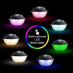 Pool Speaker with Colorful Lights, Floating Bluetooth Speaker IPX7 Waterproof,Built-in Mic,Crystal Clear Stereo Sound Speakers Bluetooth Wireless 50ft Range for Home Shower Pool Outdoor Travel (Gray)