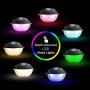 Pool Speaker with Colorful Lights, Floating Bluetooth Speaker IPX7 Waterproof,Built-in Mic,Crystal Clear Stereo Sound Speakers Bluetooth Wireless 50ft Range for Home Shower Pool Outdoor Travel (Gray)