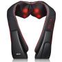 Electric Massager, ATMOKO Neck Massager with Heating & Vibration Function, for Shoulders, Neck, Back, Waist, Legs, Arms, Soles, Relieve Muscle Pain, 15.75 x 6.30 x 7.48 in, Black+Red