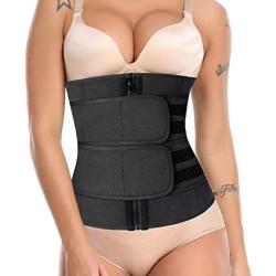 Vaslanda Neoprene Waist Trainer Corset for Women & Men Weight Loss Workout Sauna Sweat Belt Fitness with Double Belts