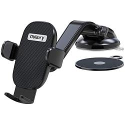 Nulaxy Phone Holder for Car, No Obstruction View Dashboard Windshield Car Phone Mount Strong Suction with Extra Gel Pad for iPhone 11 Pro Max/11/XS Max, Galaxy S10, Google Pixel 3 XL Other 4.7- 6.5“