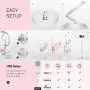 TARION 11" Selfie Ring Light with Stand + Phone Holder Foldable Beauty Ring Light Mini Led Light for Live Stream Video Photography Videography Conference Desk Led Lighting Adjustable Brightness White TARION 11" Selfie Ring Light with Stand + Phone Holder Foldable Beauty Ring Light Mini Led Light for Live Stream Video Photography Videography Conference Desk Led Lighting Adjustable Brightness White
