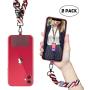 Universal Phone Lanyard Neck Wrist Straps with Durable Nylon Patch Compatible for iPhone Samsung Galaxy Huawei Series and Most Smartphone (Red)