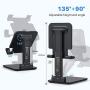 Anozer Foldable & Adjustable Tablet Stand, [2020 updated] Extendable Compact Desktop Tablet Stand Holder Cradle Dock Compatible with Phones, iPad, Samsung Galaxy Tabs, Kindle,Nintendo Switch(13’’ Max)