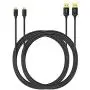 Anker [2-Pack 6ft] Nylon Braided Tangle-Free Micro USB Cable with Gold-Plated Connectors for Android, Samsung, HTC, Nokia, Sony and More (Black)