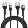 Apple MFI Certified iPhone Charger 3ft, CyvenSmart 2 Pack Fast Charger Nylon Braided Lightning Cable 3 Foot, iPhone Charging Cables Metal Connector for iPhone Xs XR X 8 8+ 7 7+ 6 6+ 11 Pro iPad iPod