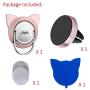 Magnetic Phone Ring Holder Cat with Car Mount, Magnet Swivel Phone Finger Ring Stand, 360 Degree Ring Grip for Cell Phone and Tablet (1 Set,Rose Gold)