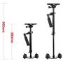 YaeCCC S60 Handhold Camera Stabilizer 24"/60cm with Quick Release Plate 1/4 and 3/8 Screw Compatible for Nikon, Canon, Sony, Panasonic-Up to 6.61/3kg