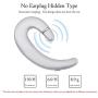 Ear Hook Bluetooth Wireless Headphone,Non Ear Plug Headset with Microphone,Single Ear Noise Cancelling Earphone Painless Wearing with Earbud Case for Android Smartphones,iPhone X 8 7 6 (Silver)