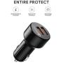Fast Car Charger, AUKEY 36W Dual Port Quick Charge 3.0 USB Cell Phone Car Adapter for iPhone 11 Pro Max, Samsung Note10+ / S10, Google Pixel 4 XL, iPad, AirPods Pro, and More