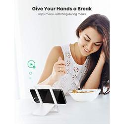 UGREEN Cell Phone Stand for Desk Adjustable Phone Holder Dock Compatible for iPhone 11 Pro Max XS XR 8 Plus 6 7 6S Smartphone, Foldable and Portable (White)