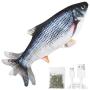 Senneny Electric Moving Fish Cat Toy, Realistic Plush Simulation Electric Wagging Fish Cat Toy Catnip Kicker Toys, Funny Interactive Pets Pillow Chew Bite Kick Supplies for Cat Kitten Kitty (Catfish)