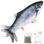 Senneny Electric Moving Fish Cat Toy, Realistic Plush Simulation Electric Wagging Fish Cat Toy Catnip Kicker Toys, Funny Interactive Pets Pillow Chew Bite Kick Supplies for Cat Kitten Kitty (Catfish)