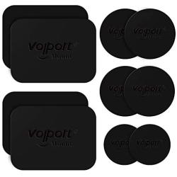 Metal Plate for Phone Magnet, 10 Pack Volport MagicPlate with 3M Adhesive Replacement for Magnetic Phone Car Mount Holder & Cradle & Stand (Vent/CD/Windshield/Dashboard) - Rectangle and Round