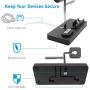 Macally Airpod iPhone and Watch Charging Station - Cable Management for Your Nightstand or Desk - Compatible with All iPhone iWatch & Airpod Series Using OEM Cables - 3 in 1 iPhone Charging Station