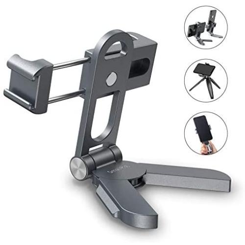 SmallRig Smartphone Tripod Mount Adapter, Universal Handheld Stand Phone Holder 360 Rotation Foldable Mobile Clamp with Cold Shoe Mount and Arca-Type QR Plate, for iPhone Samsung Huawei – BSP2415