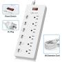 Power Strip with USB Ports,QOLIXM Surge Protector with 6 USB Charging Ports and 6 Outlets，1625W/13A,6 Feet Long Extension Cord for Multiple Devices Smartphone Tablet Laptop Computer