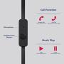 MuveAcoustics Spark Wired in-Ear Headphones - Sports Noise Cancelling Stereo Earbuds with Mic, Black