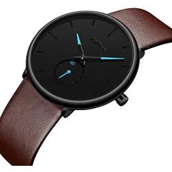 Mens Watches Minimalist Ultra Thin Waterproof Fashion Dressy Wrist Watch for Men Business Casual Luxury Quartz Analog Watch