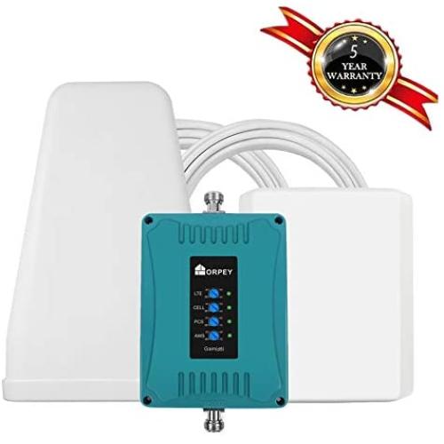 Cell Phone Signal Booster for Home and Office - Supports All US Carriers - Improves GSM 3G and 4G LTE Data and Voice Signal for Verizon, AT&T, T-Mobile, Sprint - Cover Up to 5,500 sq ft