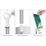 MoKo Phone/Tablet Stand, Adjustable Phone Desktop Holder Cradle Dock, Fit iPhone 11 Pro Max/11 Pro/11, iPad 10.2" 2019, iPhone Xs/XS Max/XR/X, Galaxy S20 6.2", iPad Mini 5 4 3 2(Up to 10"), Silver