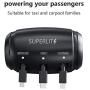 SUPERLIT Backseat 3 in 1 Car Charging Station Box Compatible with All Phones | iPhone | Samsung | Android | Share Ride Customer Charging Dock Attach to Headrest