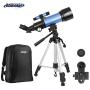 AOMEKIE Telescope for Adults Kids Astronomy Beginners 70mm Refractor Telescopes with Adjustable Tripod 10X Phone Adapter 3X Barlow and Backpack