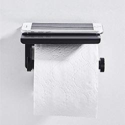 San 304 Stainless Steel Black Bathroom Toilet Paper Towel Holder Roll Holder Paper Holder Creative Wall Mounted Tissue Box Mobile Phone Holder Accessories Without Cover (13012582)