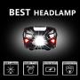 500 Lumens Ultra Bright Hands-free LED Headlamp - Rechargeable Last 48 Hours, 8 Modes White Red Led Lamp, Lightweight with Portable Pouch, Best Headlight for Camping Hiking Many Lighting Use - Black