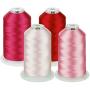 Simthread 42 Options Various Assorted Color Packs of Polyester Embroidery Machine Thread Huge Spool 5000M for All Embroidery Machines (Red Series)