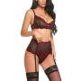 Avidlove Women Lingerie Set with Garter Belts Sexy Bra and Panty Underwire Lingerie Sets