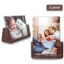 Lezgo 4x6 inch Picture Frame (2 Pack)- Photo Frame Made of Solid Wood Acrylic High-Definition Glass for Table Top Display