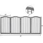 unipaws Wooden Dog Gate with 2pcs Support Feet, Freestanding Pet Gate for Doorway Stairs, Decorative Indoor Dog Barrier with Arched Top, Gray