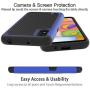 Dahkoiz Galaxy A01 Case with Tempered Glass Screen Protector [2 Pack], Armor Defender Cover Samsung Galaxy A01 Cases Dual Layer Hybrid Protective Phone Case for Samsung Galaxy A01, Blue