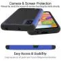 Dahkoiz Galaxy A01 Case with Tempered Glass Screen Protector [2 Pack], Armor Defender Cover Samsung Galaxy A01 Cases Dual Layer Hybrid Protective Phone Case for Samsung Galaxy A01, Blue