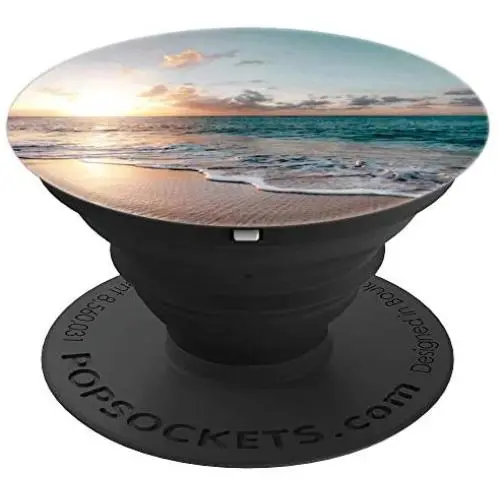 Beach Ocean Sunset Wave - Tropical Sand PopSockets Grip and Stand for Phones and Tablets Beach Ocean Sunset Wave - Tropical Sand PopSockets Grip and Stand for Phones and Tablets