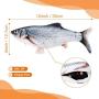 Bylure Cat Toys Moving Fish with Motion Sensor, Rechargeable Floppy Fish Catnip Toys, Interactive Pet Pillow, 2 Catnip and 1 Luminous Plush Toy Fish Cover Gift
