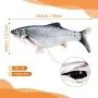 Bylure Cat Toys Moving Fish with Motion Sensor, Rechargeable Floppy Fish Catnip Toys, Interactive Pet Pillow, 2 Catnip and 1 Luminous Plush Toy Fish Cover Gift