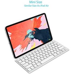 Arteck Ultra-Slim Bluetooth Keyboard Compatible with iPad 10.2-inch/iPad Air/iPad 9.7-inch/iPad Pro/iPad Mini, iPhone and Other Bluetooth Enabled Devices Including iOS, Android, Windows Silver