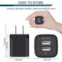 USB Wall Charger, Ailkin 2.1A Dual Port Portable Universal USB Wall Charger Adapter Compatible with iPhone X/8/7/6S/6S Plus, iPad Pro/Air 2/mini2, Galaxy S7/S6/Edge/Plus, Note 5/4, LG, HTC, and More