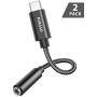 USB C to 3.5mm Headphone Adapter[2 Pack],NIMASO Headphone Jack Adapter Type C to 3.5mm Audio Cable Compatible with Samsung Galaxy S20,Pixel 4/3/2 XL,Huawei P40/P30 Pro/P20,Oneplus 7 and More