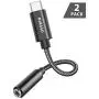 USB C to 3.5mm Headphone Adapter[2 Pack],NIMASO Headphone Jack Adapter Type C to 3.5mm Audio Cable Compatible with Samsung Galaxy S20,Pixel 4/3/2 XL,Huawei P40/P30 Pro/P20,Oneplus 7 and More