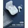 Ture Wireless Earbuds, Bluetooth Earbuds with Microphone, IPX7 Waterproof, CVC8.0 Noise Cancelling, Stereo Sound, USB C, 40H Playtime with Mini Charging Case, for iOS/Android (White)