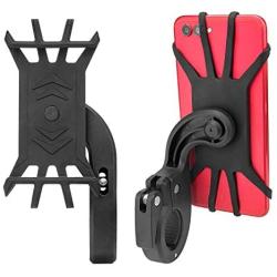 Bike Phone Mount 2 Pack, Bicycle Handlebar Adjustable Universal iPhone Holder