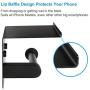 Wahtool Toilet Paper Holder and Shelf 304 Stainless Steel Bathroom Accessories, Paper Roll Holder or Smartphone Shelf, Wall Mounted for Bathroom, Black Matte