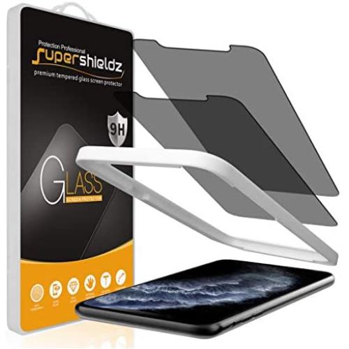 (2 Pack) Supershieldz for Apple iPhone 11 Pro Max and iPhone Xs Max (6.5 inch) (Privacy) Anti Spy Tempered Glass Screen Protector with (Easy Installation Tray) Anti Scratch, Bubble Free