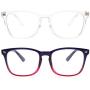 Livho 2 Pack Blue Light Blocking Glasses, Computer Reading/Gaming/TV/Phones Glasses for Women Men,Anti Eyestrain & UV Glare (Clear+Blue Purple)
