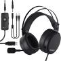 NUBWO N7 USB Gaming Headset, 7.1 Surround Sound Headphones with Noise Reduction Mic and MFB Control for PS4, Xbox One, Nintendo Switch, PC, Laptop, Mobile Phone [3.5mm & USB Jack, Black]